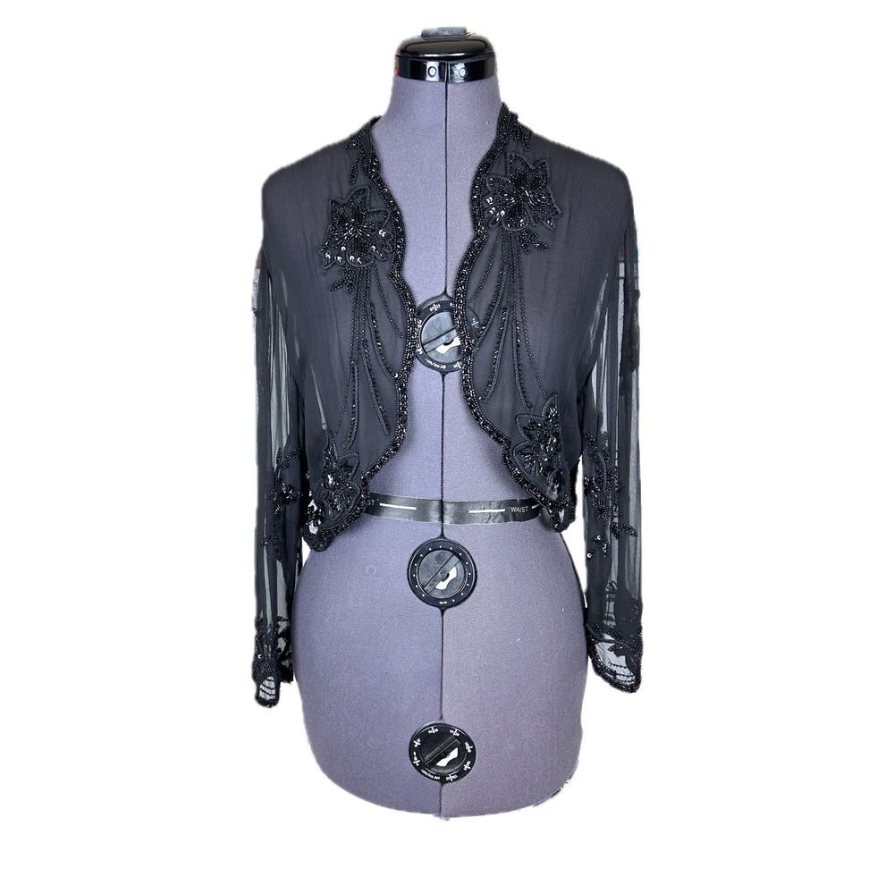 1990's Scala Sheer Beaded Bolero